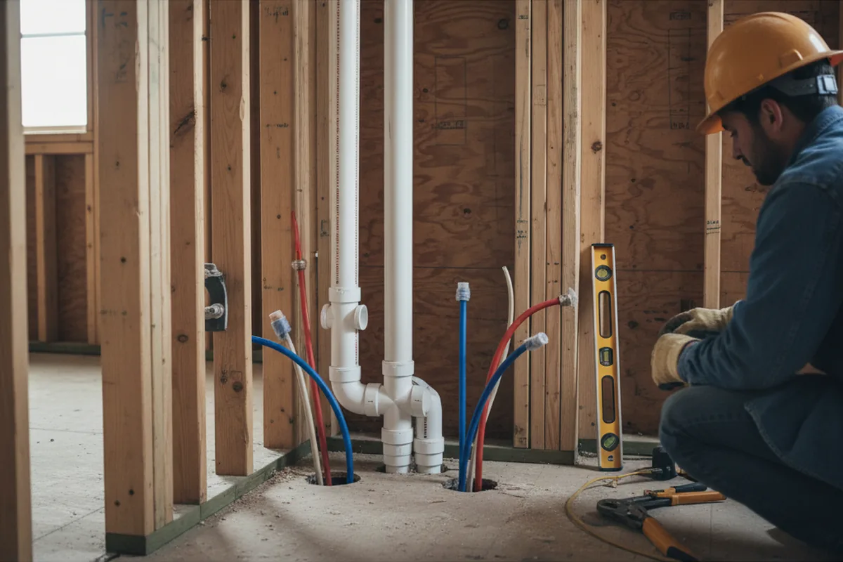 Drain and supply rough-in during Garbage Disposal Repair in Springtown